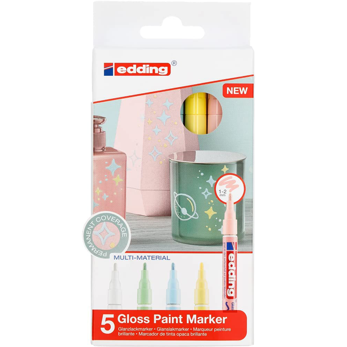 Edding Marker 61e751 Pastel Round Tip 1-2mm Set C/5