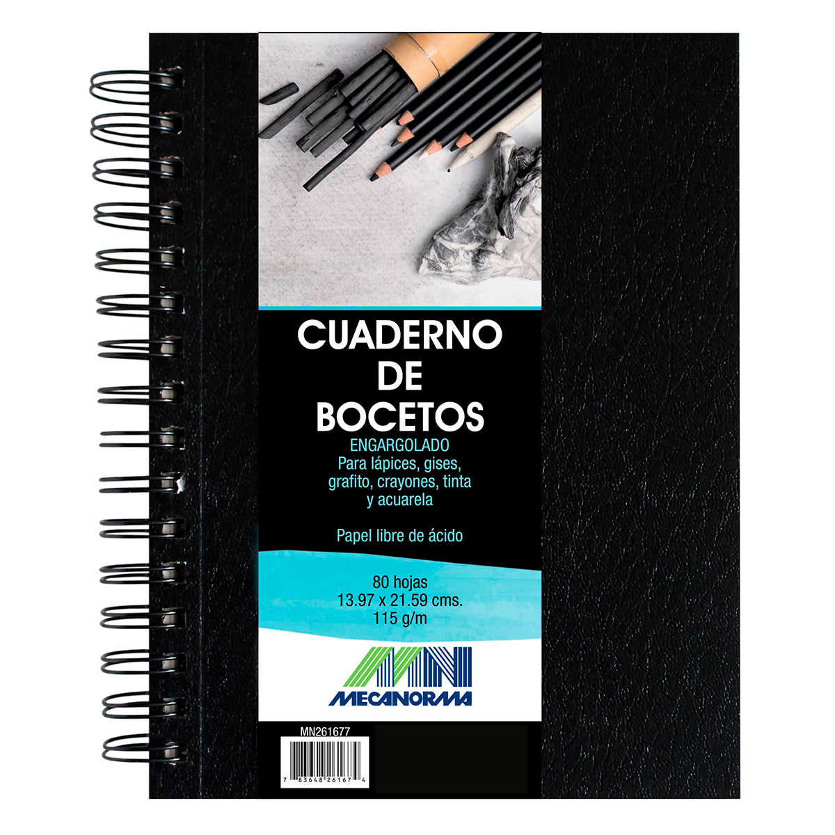 Cuaderno Mecanorma P/boceto Arillo 80hjs 115gr 13.97*21.59cm