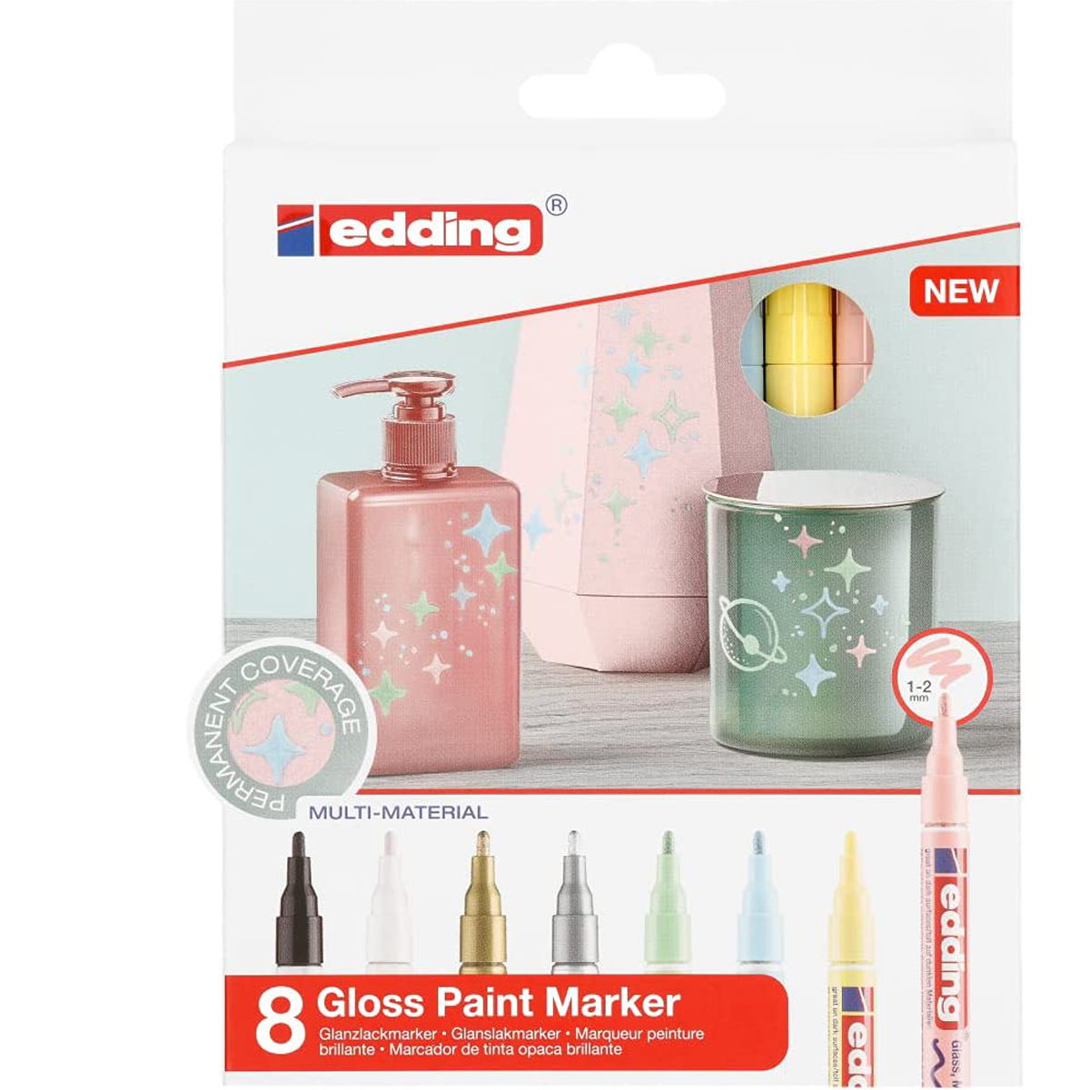 Marcador Edding 61e751 Decoracion Pastel 1-2 Mm Set C/8