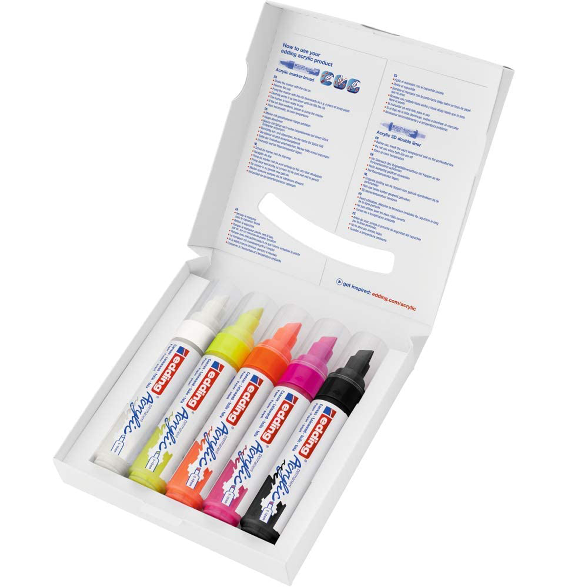 Edding 5000 Neon Acrylic Markers 5-10mm Set C/5