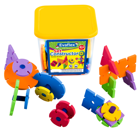 Juego Didactico Evaflex Foamy Set Constructor C/60 Pzas