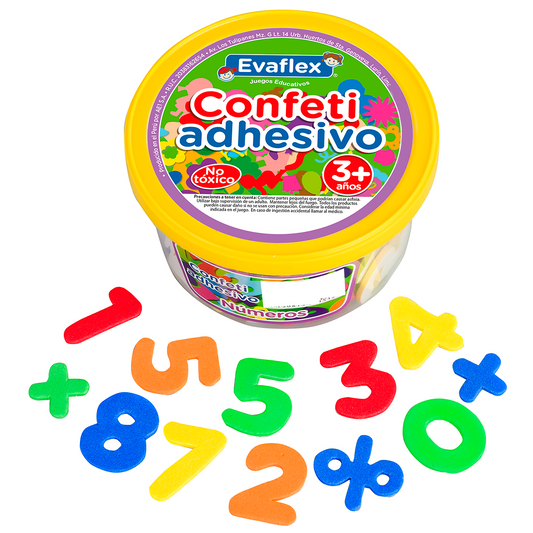 Juego Didactico Evaflex Confeti C/adhesivo Numeros C/100pzas