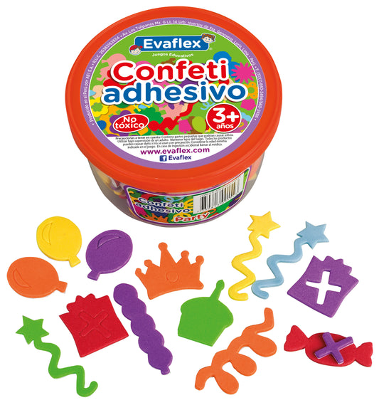 Juego Didactico Evaflex Confeti C/adhesivo Party C/120 Pzas