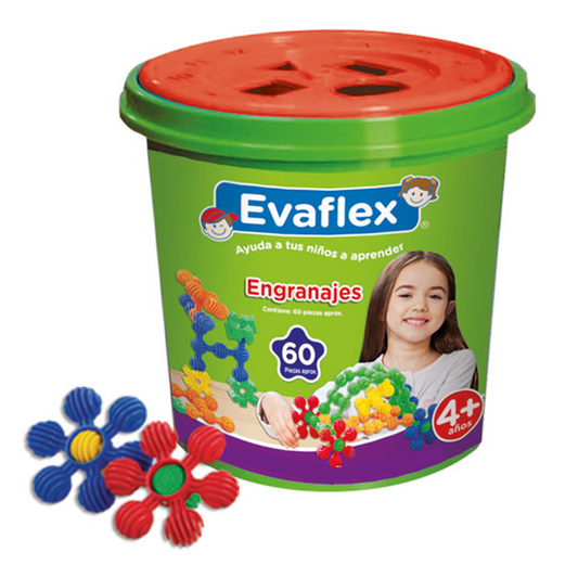 Juego Didactico Evaflex Plastico Engranajes C/60 Piezas