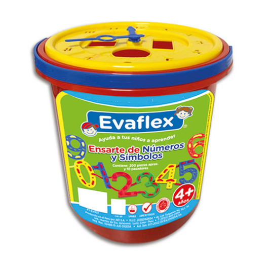 Juego Didactico Evaflex Ensarte De Numeros/simbolos C/60pzas