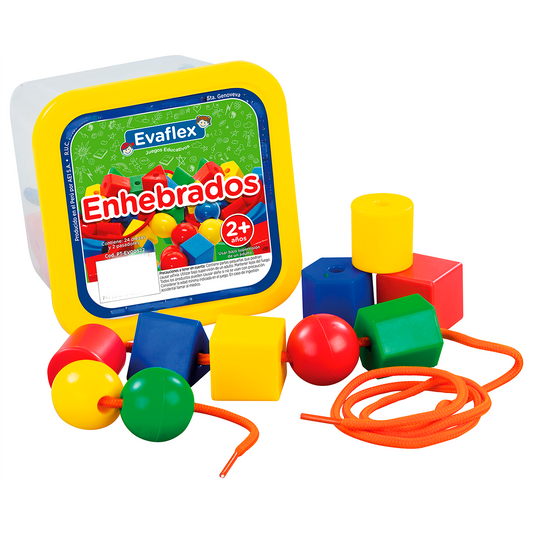 Juego Didactico Evaflex Plastico Enhebrado C/24 Piezas