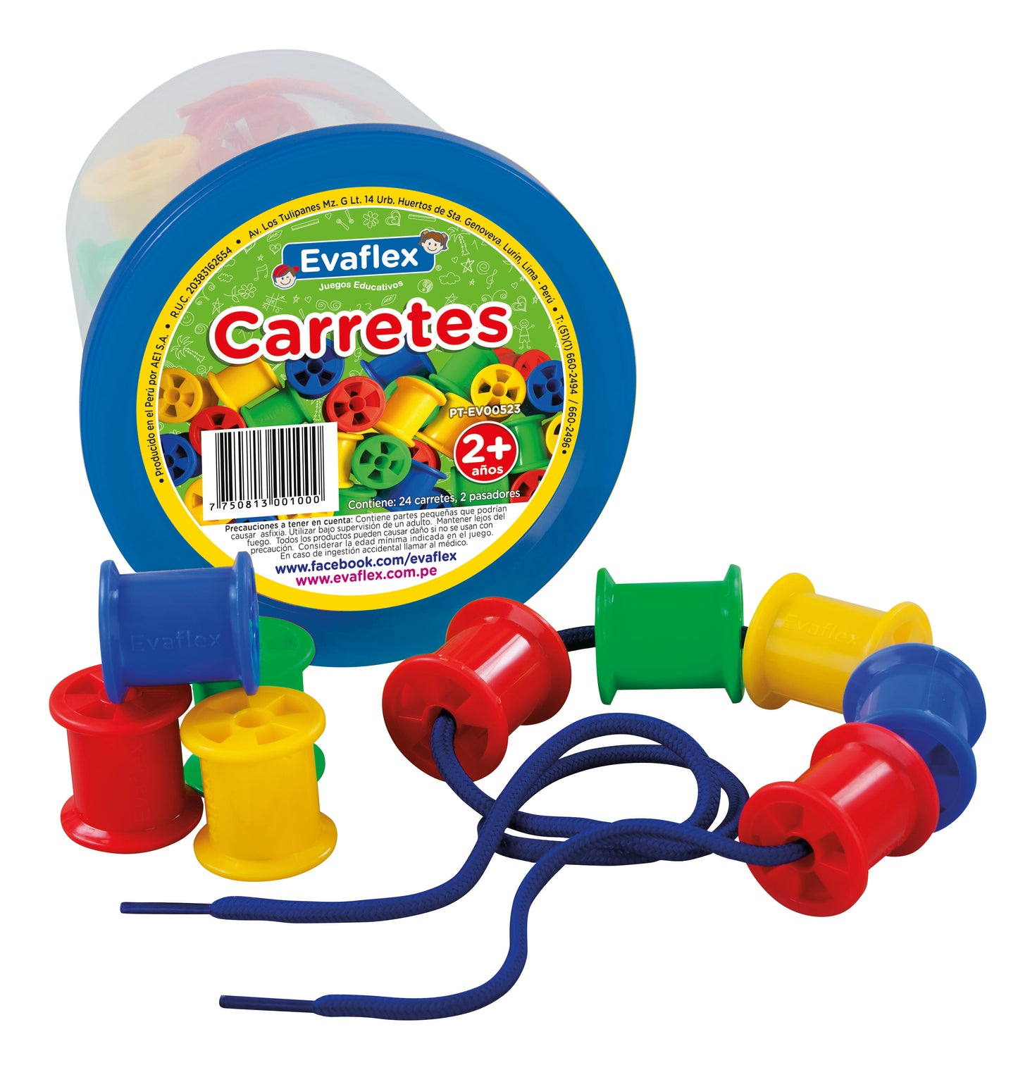 Juego Didactico Evaflex Plastico Carretes C/24 Piezas