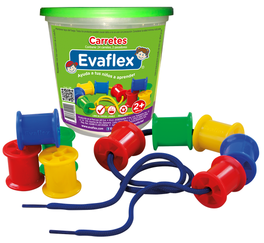 Juego Didactico Evaflex Plastico Carretes C/24 Piezas