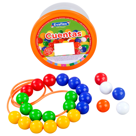 Juego Didactico Evaflex Plastico Cuentas C/36 Piezas