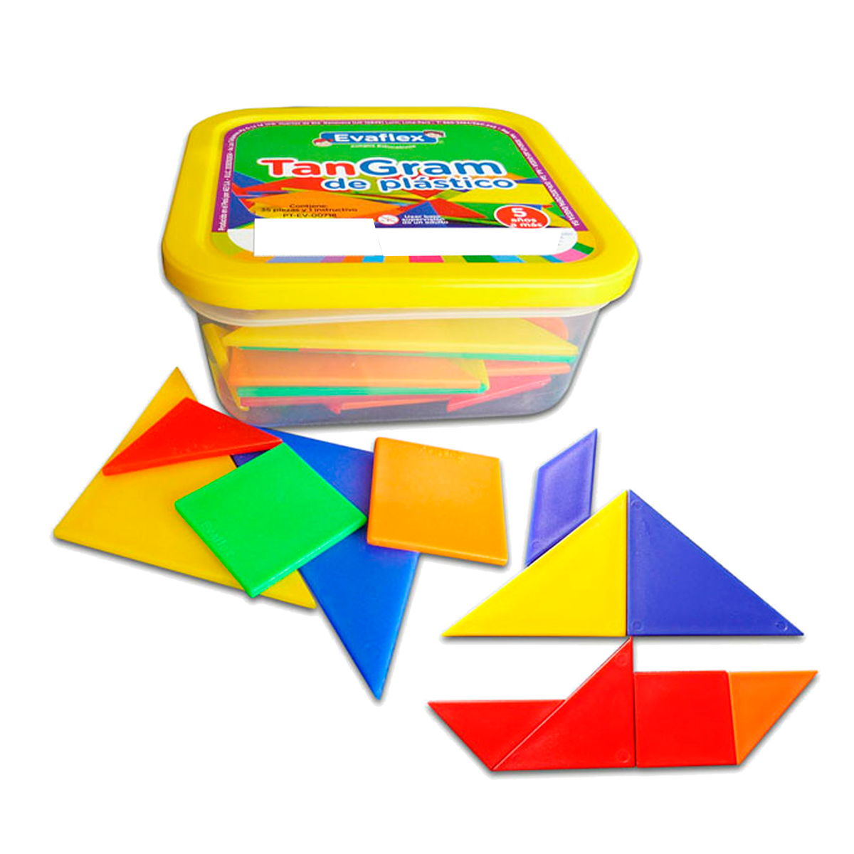 Juego Didactico Evaflex Tangram De Plastico C/35 Plastico