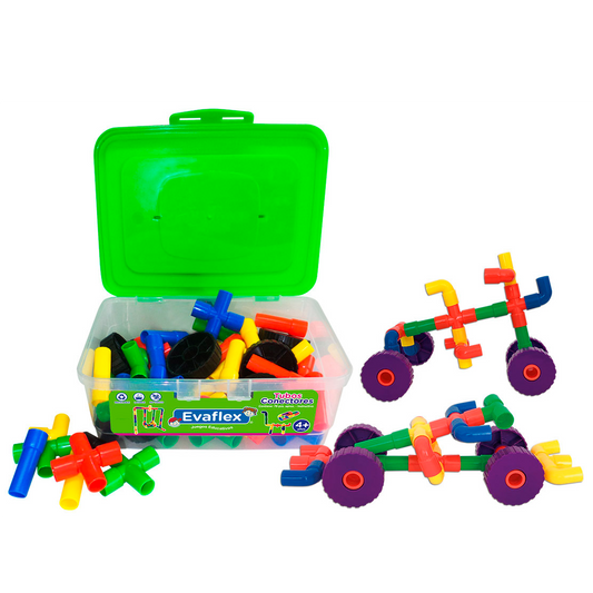 Juego Didactico Evaflex Plastico Tubos Conectores C/79 Pzas