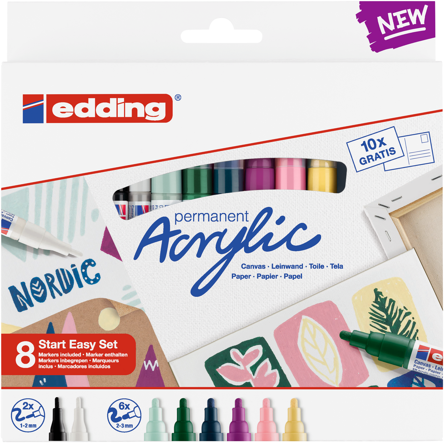 Edding Acrylic Markers Start Easy Set Box With 8 Pieces