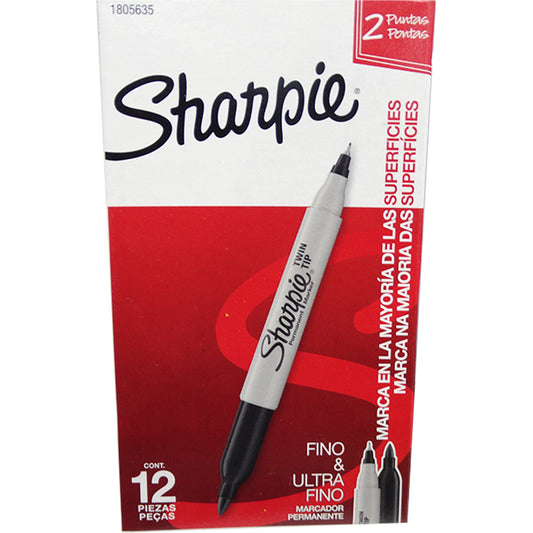 Marcador Sharpie Doble Punta Fino Y Ultrafino Caja C/12 piezas