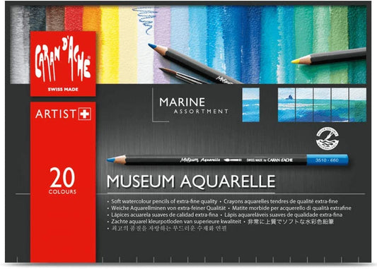 Lapiz Acuarelable Caran D'ache Museum Marina Estuche C/20