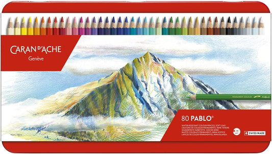 Caran D'ache Pablo Pencil Metal Case Box with 80 Pieces