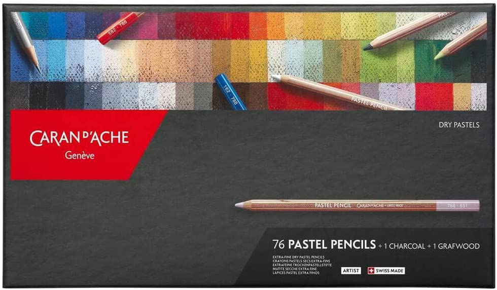 Lapiz Color Caran D'ache Pastel Profesional C/76 + 2 Blender