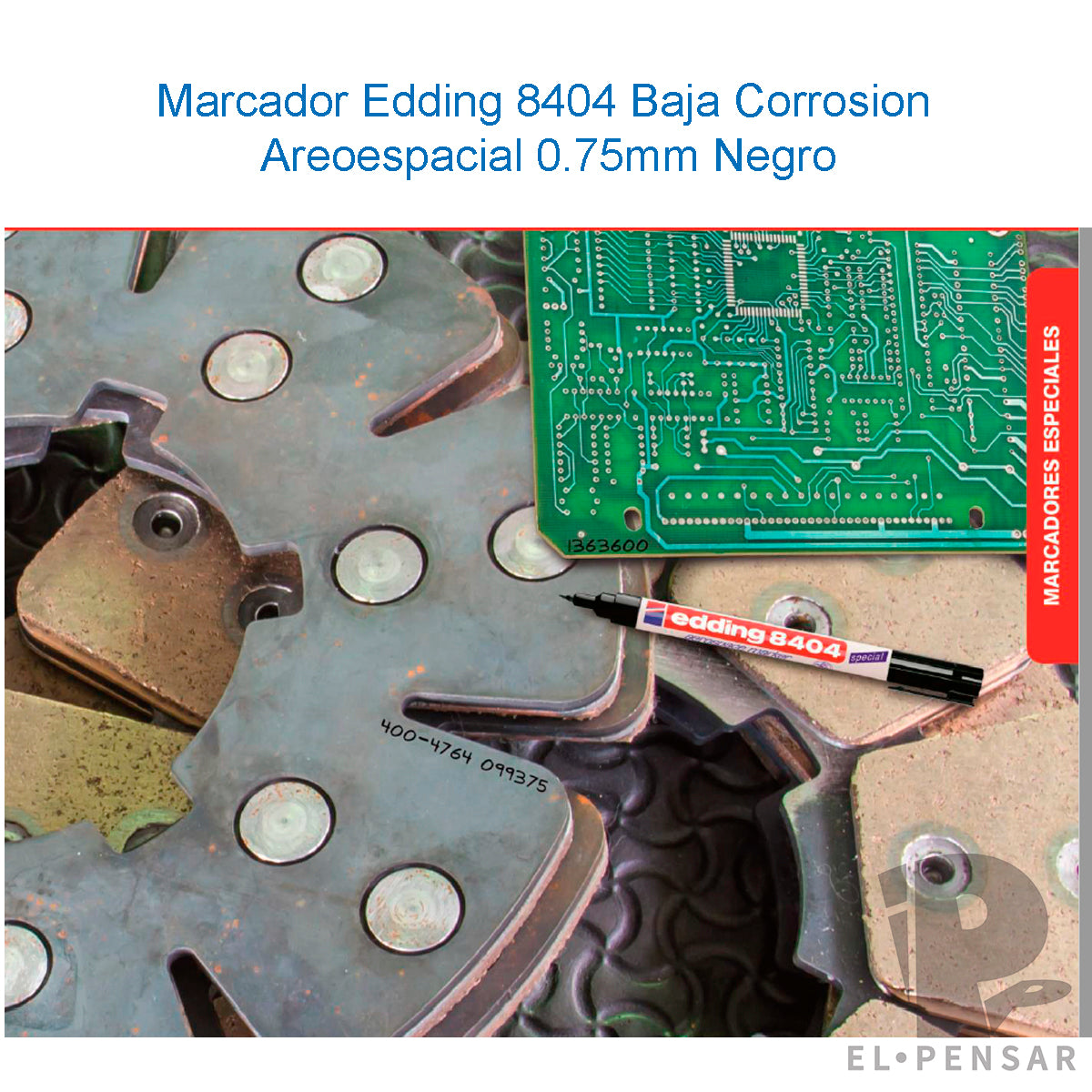 Marcador Edding 8404 Baja Corrosion Aerospacial 0.75mm Negro