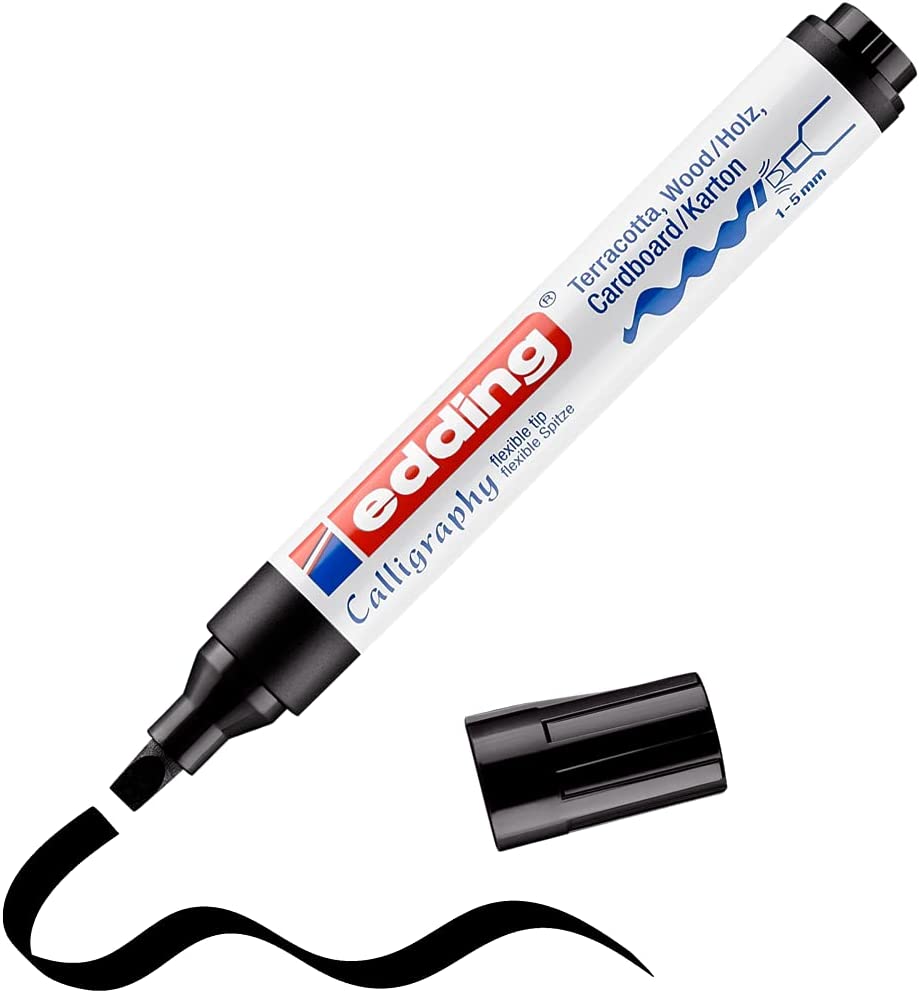 Rotulador Edding 21 marcador permanente ecoline 90% reciclado color negro  punta redonda 21-01