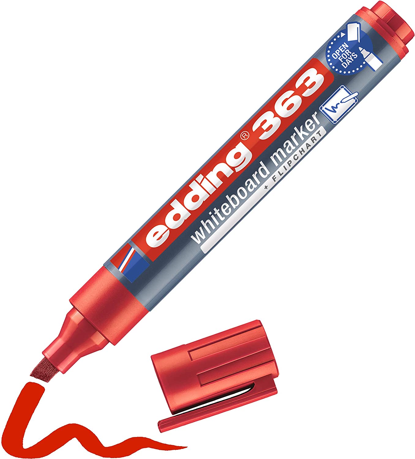 Edding 366 - Rotulador para pizarra blanca, 0.039 in, color rojo